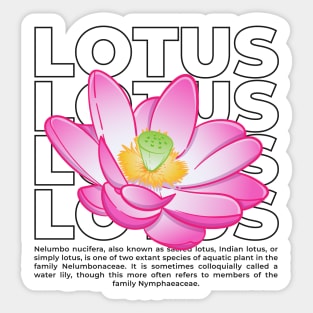 Outline lotus flower with text Sticker